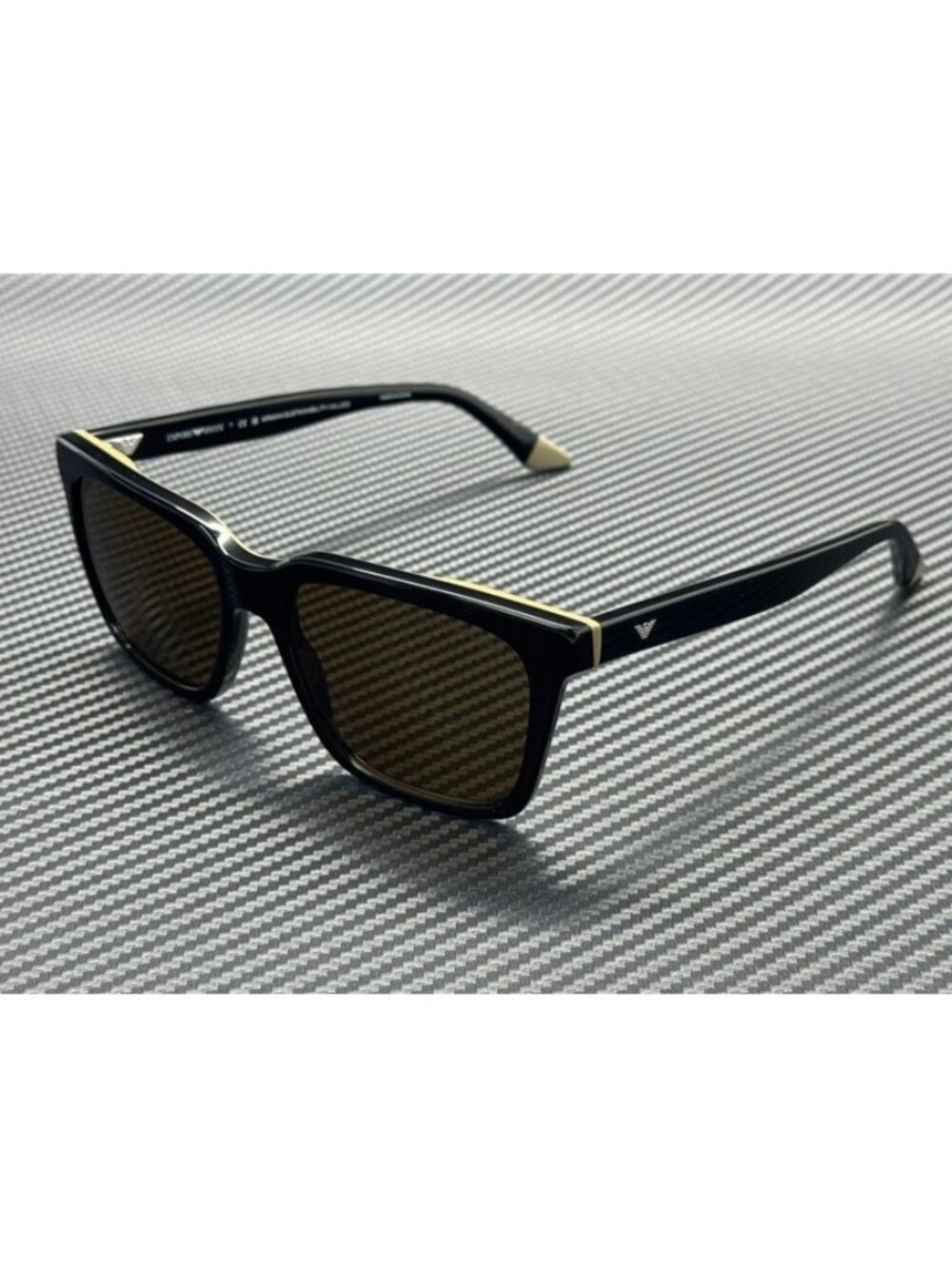 New Emporio Armani Men Shiny Black Sunglasses 55-17-145